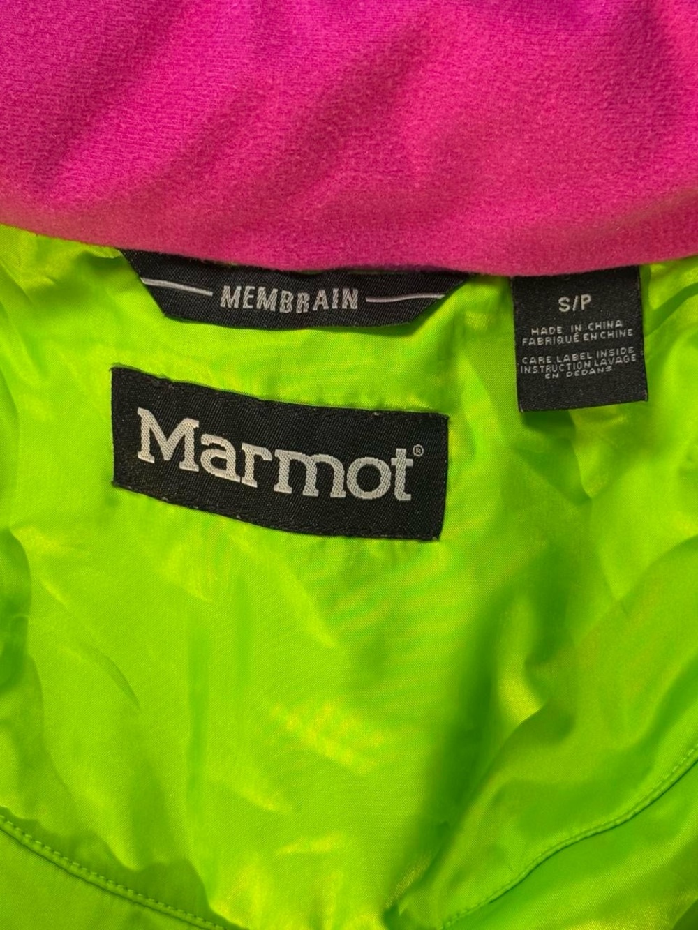 Marmot Sublette Women's Ski Jacket Small Magenta Pink Lime Green Waterproof Coat - Picture 4 of 8